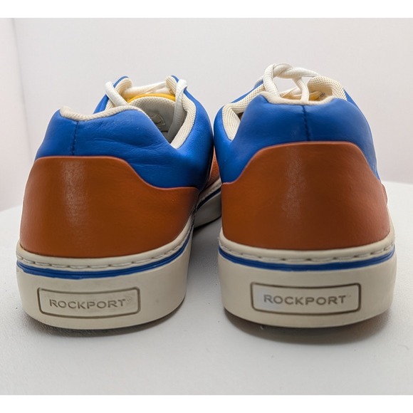 Rockport Men's Leather Colorblock Sneakers Size 11.5 M White Blue Orange Yellow - Picture 5 of 12
